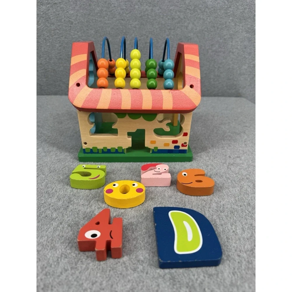 Wooden Shape‎ Sorter House Bead Maze Activity Cube Numbers ABC Blocks